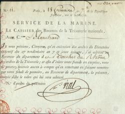 Obligation payable par le receveur des Bouches du Rhône (Banque de France)